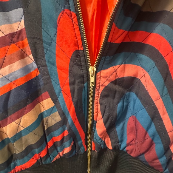 Colorful Wave Pattern Bomber Jacket - Picture 5 of 5